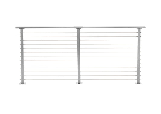 10 ft. Deck Cable Railing, 42 in. Base Mount in Grey , Stainless