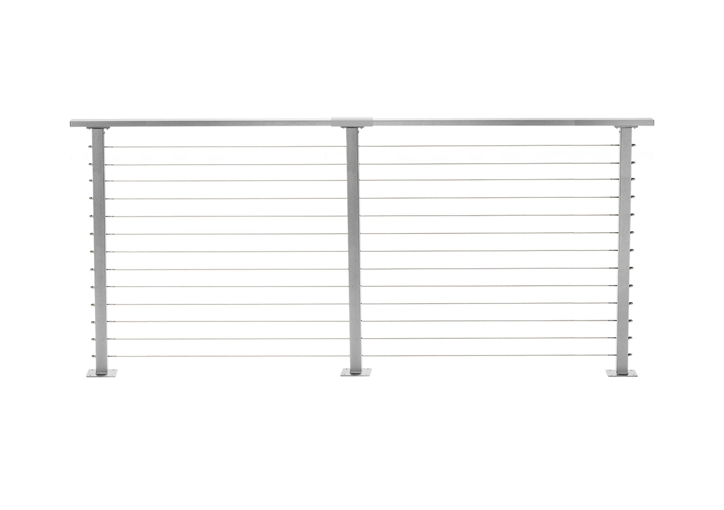 10 ft. Deck Cable Railing, 42 in. Base Mount in Grey , Stainless