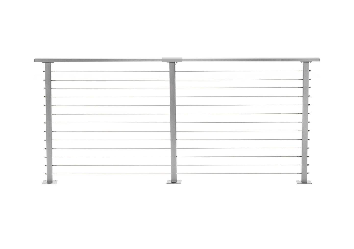 9 ft. Deck Cable Railing, 42 in. Base Mount in Grey , Stainless