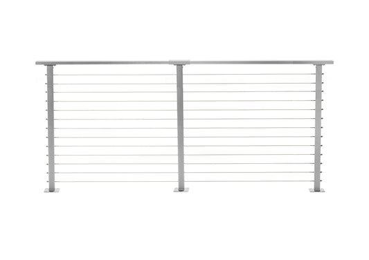 9 ft. Deck Cable Railing, 42 in. Base Mount in Grey , Stainless