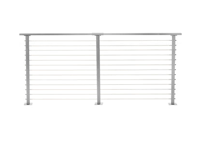 7 ft. Deck Cable Railing, 42 in. Base Mount, Grey , Stainless