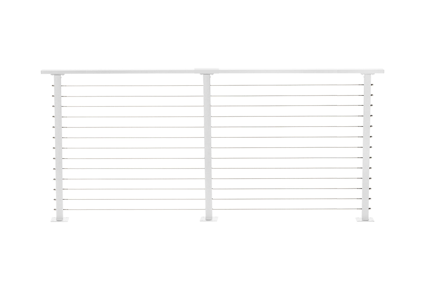 10 ft. Deck Cable Railing, 42 in. Base Mount, White