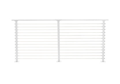 10 ft. Deck Cable Railing, 42 in. Base Mount, White