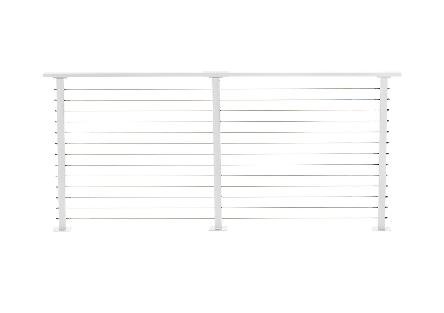 8 ft. Deck Cable Railing, 42 in. Base Mount, White , Stainless