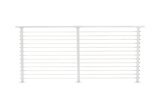 8 ft. Deck Cable Railing, 42 in. Base Mount, White , Stainless