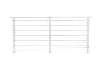 10 ft. Deck Cable Railing, 42 in. Base Mount, White , Stainless