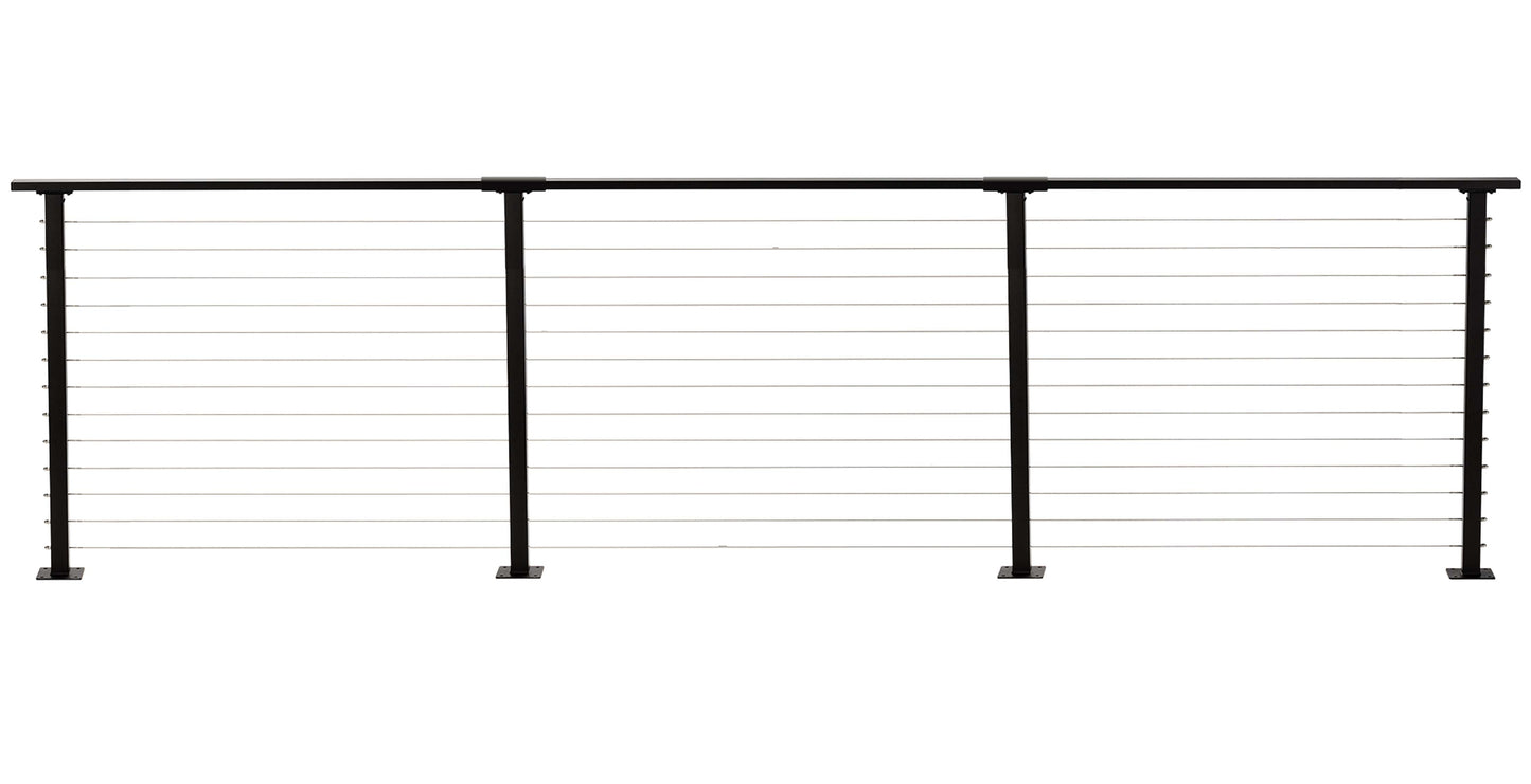 13 ft. Deck Cable Railing, 42 in. Base Mount, Black , Stainless
