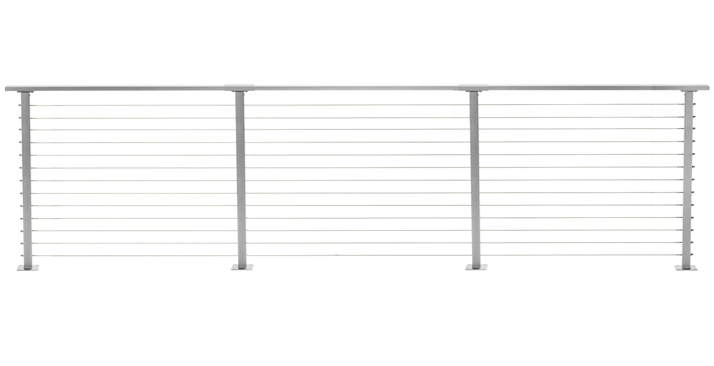 13 ft. Deck Cable Railing, 42 in. Base Mount, Grey