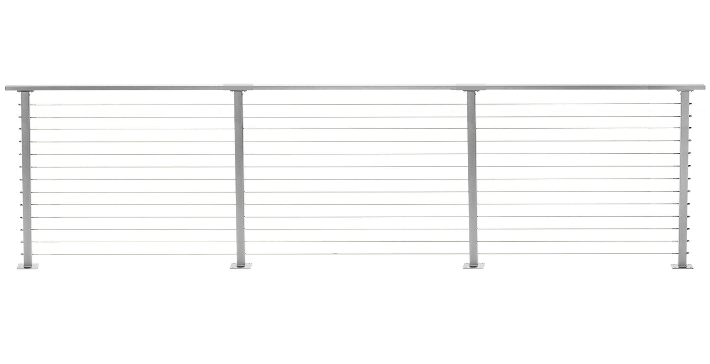 18 ft. Deck Cable Railing, 42 in. Base Mount in Grey , Stainless
