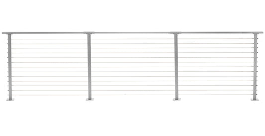 14 ft. Deck Cable Railing, 42 in. Base Mount, Grey , Stainless