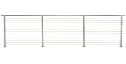 16 ft. Deck Cable Railing, 42 in. Base Mount in Grey , Stainless