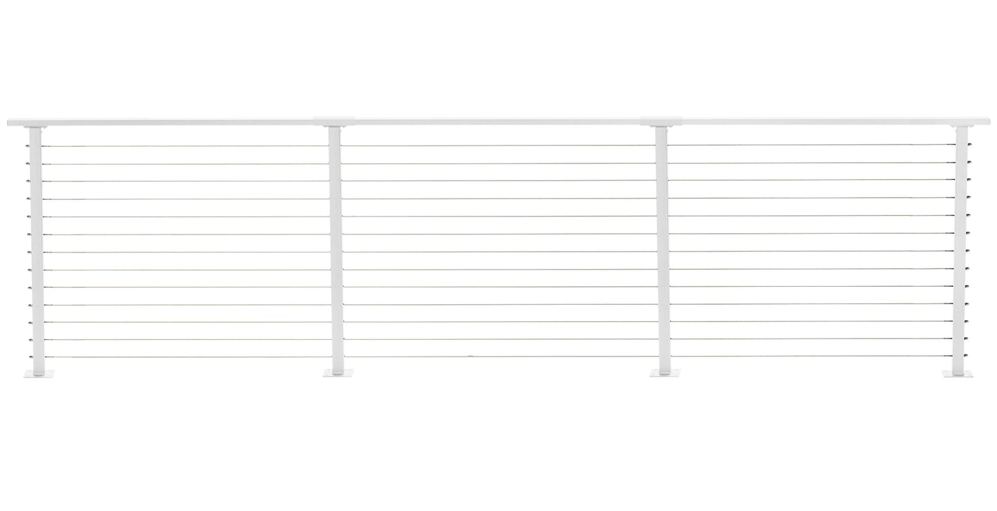 16 ft. Deck Cable Railing, 42 in. Base Mount, White
