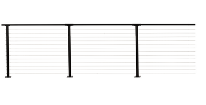 27 ft. x 42 in. Black Deck Cable Railing, Base Mount