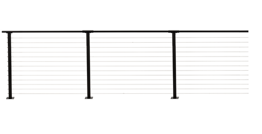 22 ft. Deck Cable Railing, 42 in. Base Mount, Black , Stainless