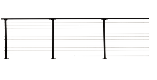 55 ft. Deck Cable Railing, 42 in. Base Mount, Black , Stainless