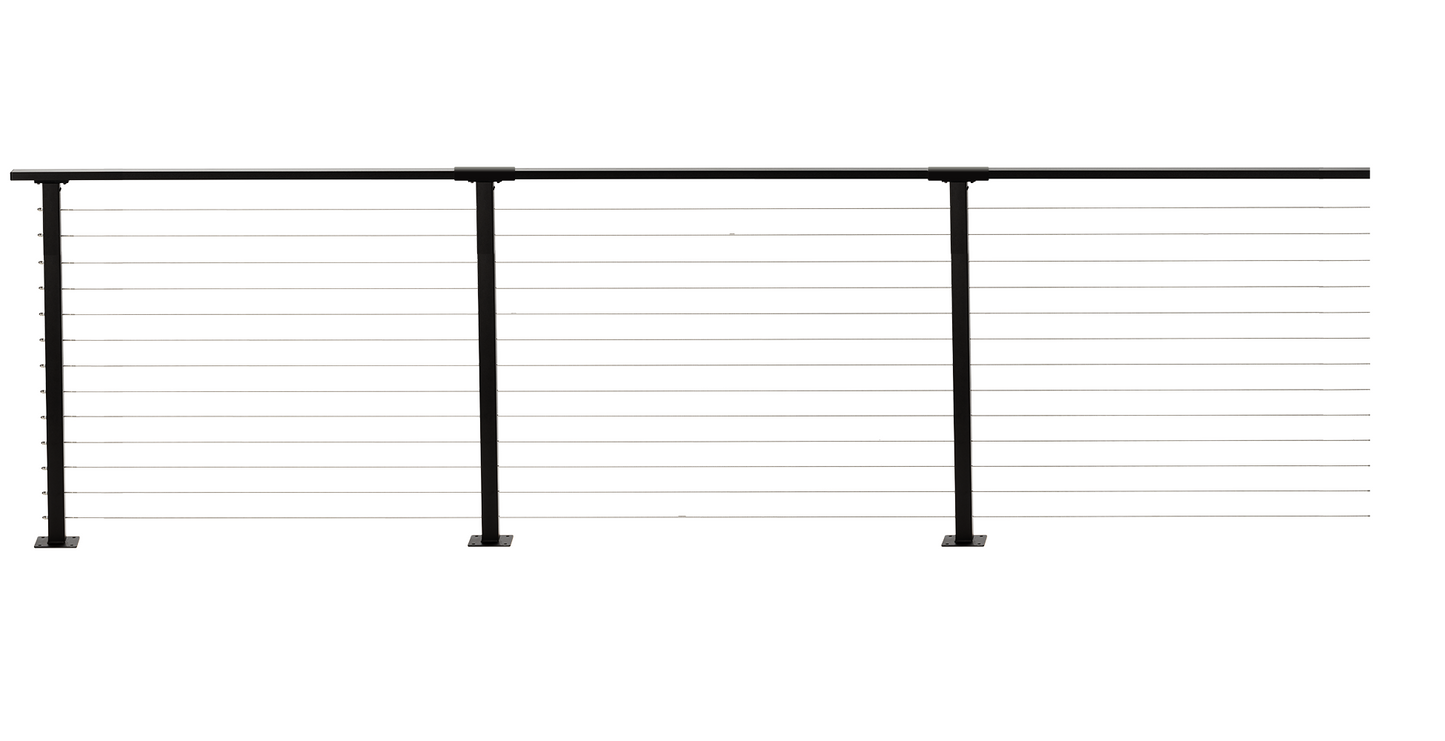 29 ft. x 42 in. Black Deck Cable Railing, Base Mount