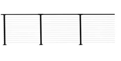 54 ft. Deck Cable Railing, 42 in. Base Mount, Black , Stainless