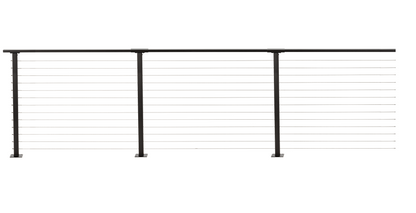 55 ft. x 42 in. Bronze Deck Cable Railing, Base Mount , Stainless