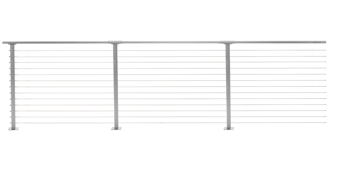 19 ft. Deck Cable Railing, 42 in. Base Mount in Grey