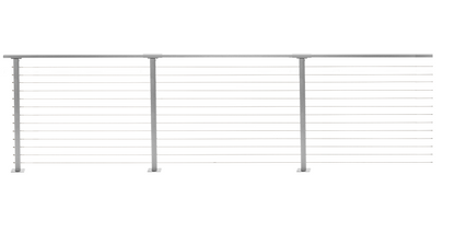 19 ft. Deck Cable Railing, 42 in. Base Mount in Grey