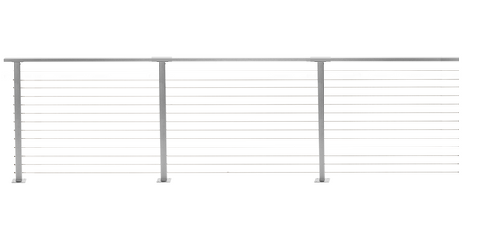 39 ft. x 42 in. Grey Deck Cable Railing, Base Mount , Stainless