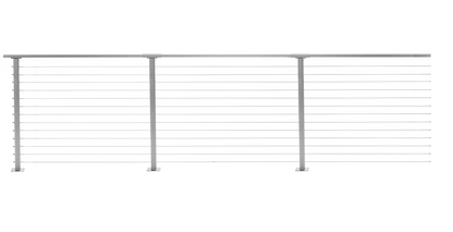 55 ft. x 42 in. Grey Deck Cable Railing, Base Mount