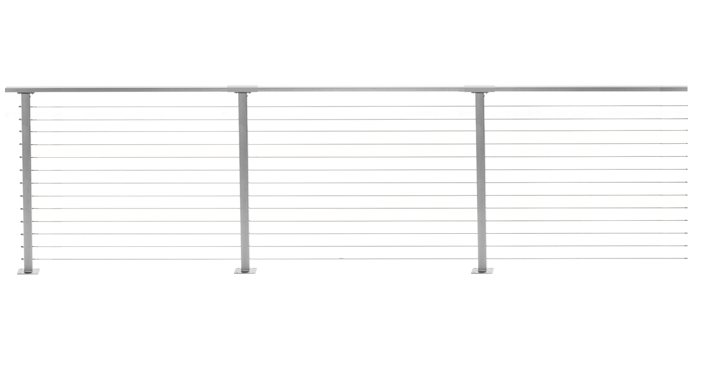 53 ft. x 42 in. Grey Deck Cable Railing, Base Mount , Stainless