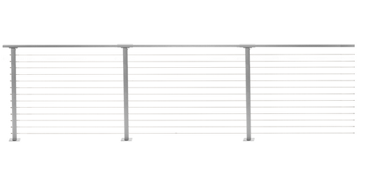53 ft. x 42 in. Grey Deck Cable Railing, Base Mount