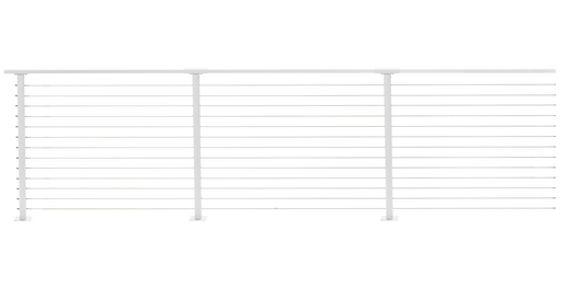 19 ft. Deck Cable Railing, 42 in. Base Mount, White