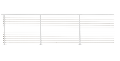 67 ft. x 42 in. White Deck Cable Railing, Base Mount