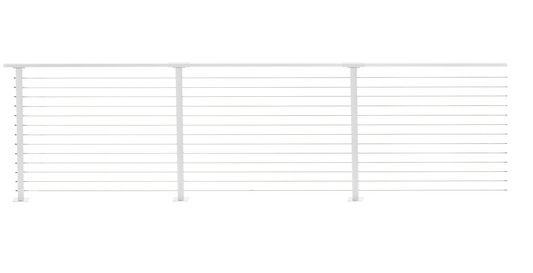 53 ft. x 42 in. White Deck Cable Railing, Base Mount
