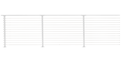 69 ft. x 42 in. White Deck Cable Railing, Base Mount