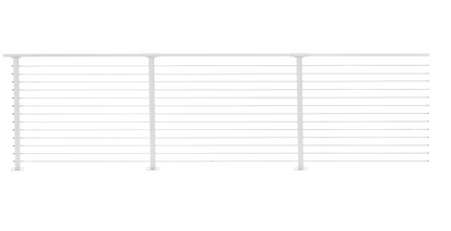 53 ft. x 42 in. White Deck Cable Railing, Base Mount , Stainless