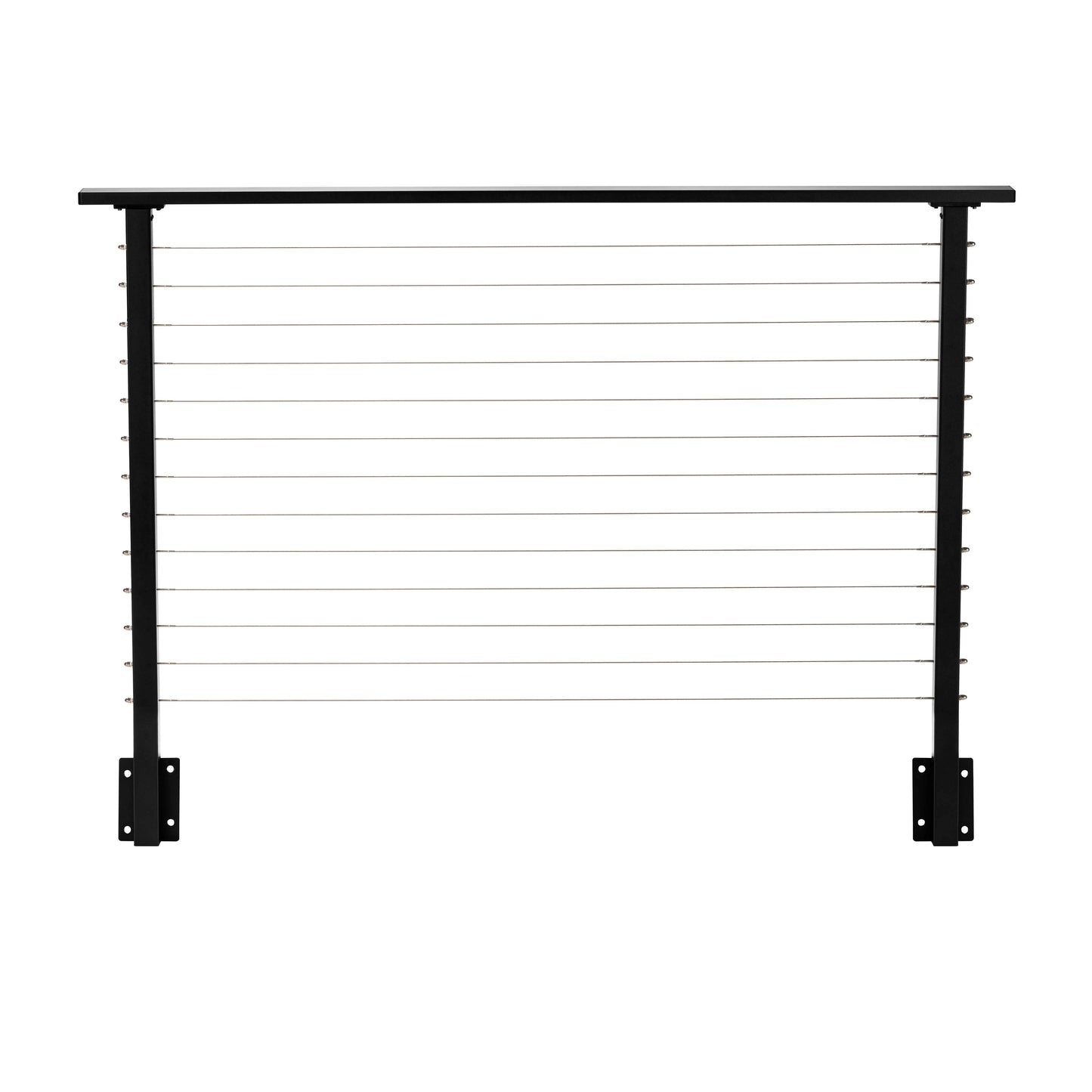 4 ft. Deck Cable Railing, 42 in. Face Mount, Black , Stainless