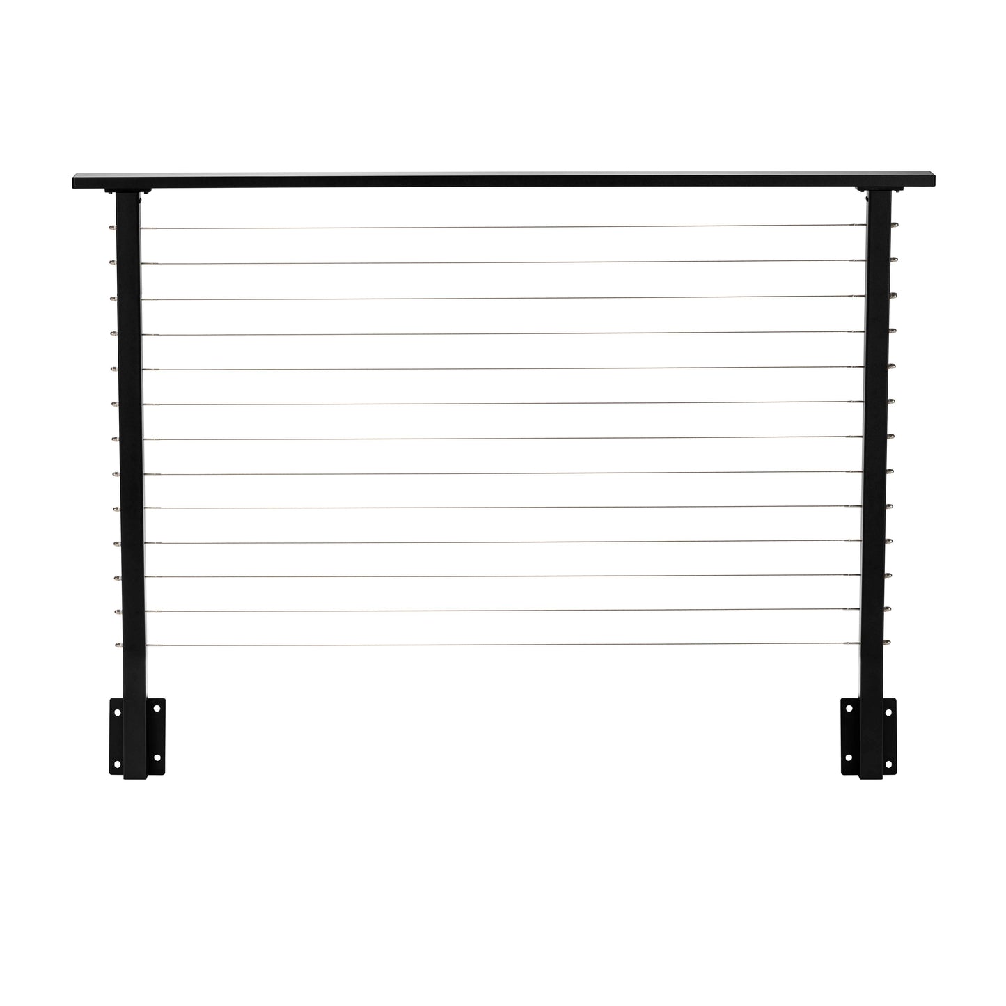 6 ft. Deck Cable Railing, 42 in. Face Mount, Black , Stainless