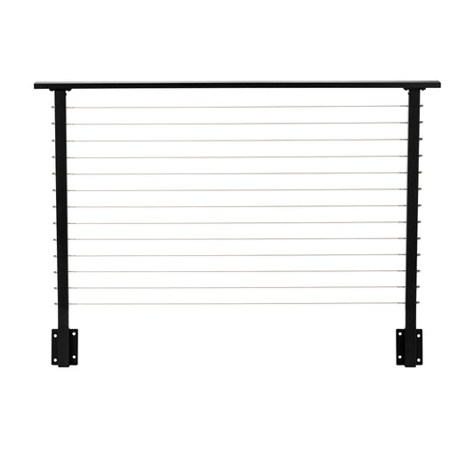 6 ft. Deck Cable Railing, 42 in. Face Mount, Black , Stainless