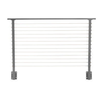 4 ft. Deck Cable Railing, 42 in. Face Mount, Grey , Stainless
