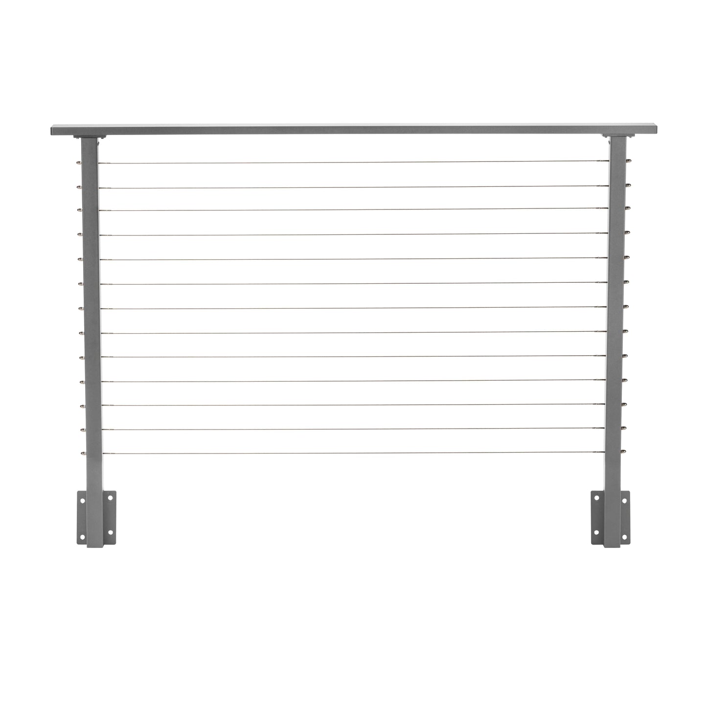 6 ft. Deck Cable Railing, 42 in. Face Mount, Grey , Stainless