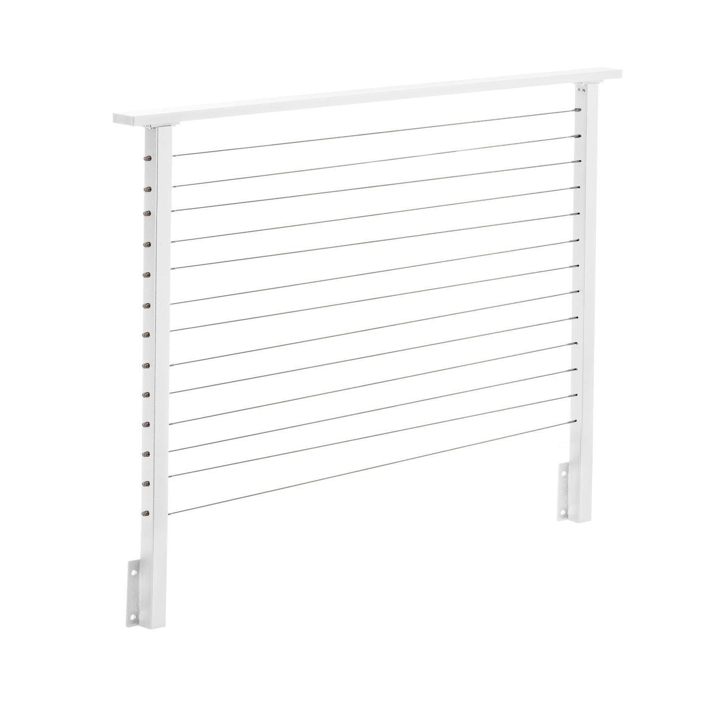 6 ft. Deck Cable Railing, 42 in. Face Mount, White , Stainless