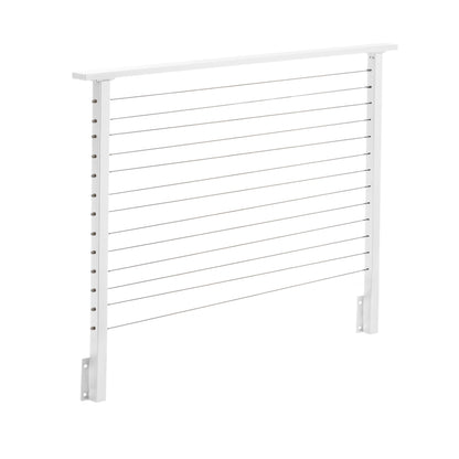 6 ft. Deck Cable Railing, 42 in. Face Mount, White , Stainless