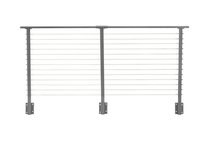 8 ft. Deck Cable Railing, 42 in. Face Mount, Grey