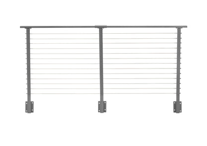 7 ft. Deck Cable Railing, 42 in. Face Mount, Grey , Stainless