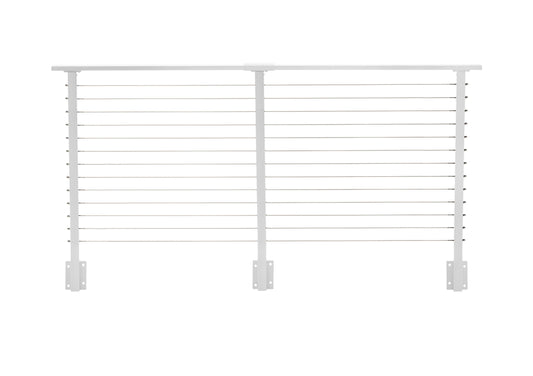 12 ft. Deck Cable Railing, 42 in. Face Mount in White