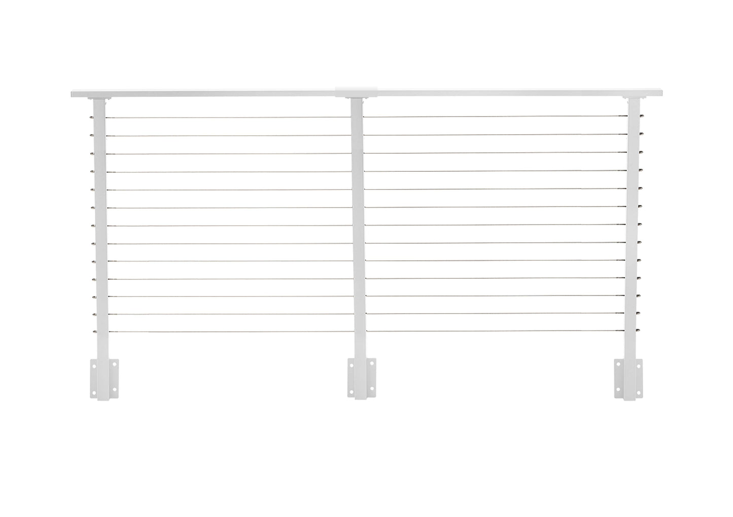 12 ft. Deck Cable Railing, 42 in. Face Mount in White , Stainless