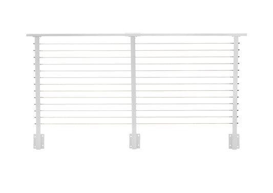 10 ft. Deck Cable Railing, 42 in. Face Mount in White , Stainless