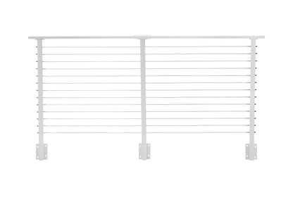 8 ft. Deck Cable Railing, 42 in. Face Mount, White , Stainless