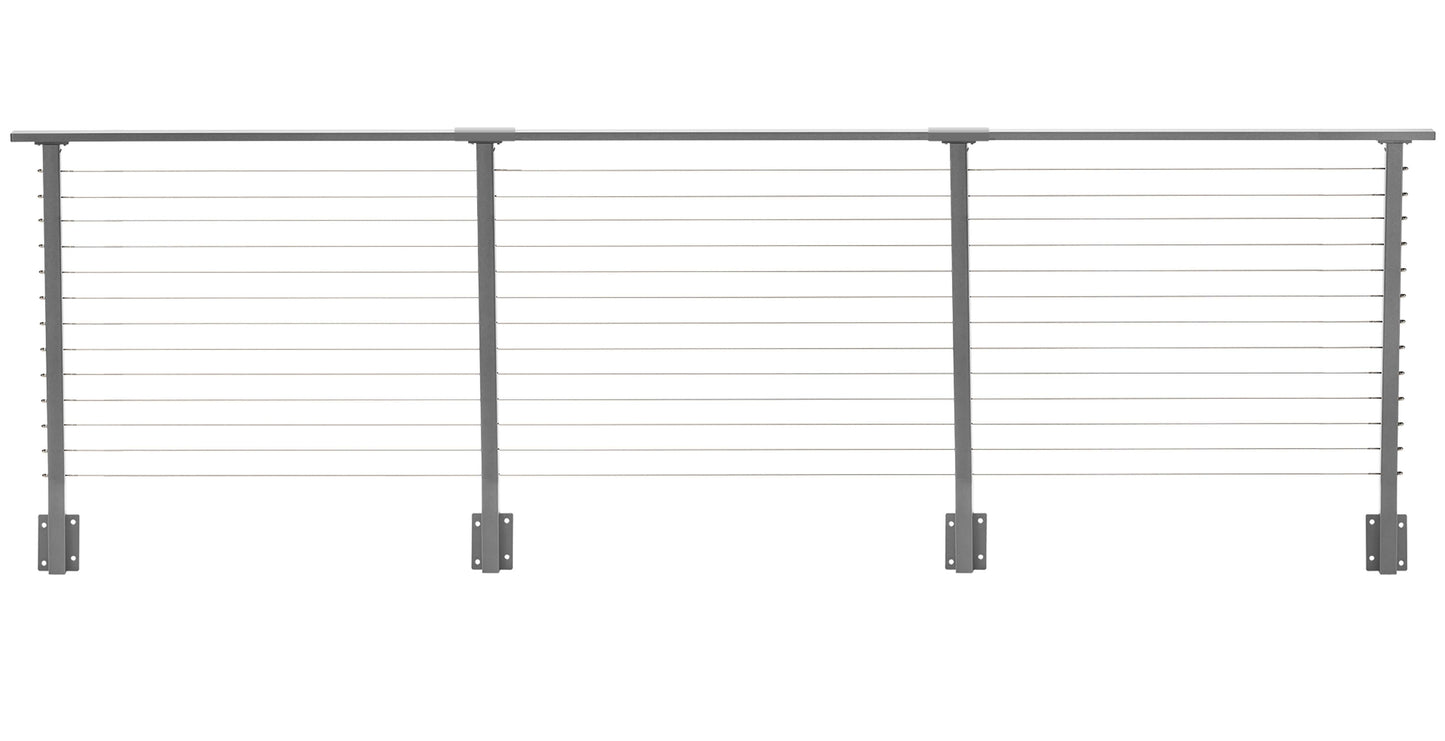 14 ft. Deck Cable Railing, 42 in. Face Mount, Grey