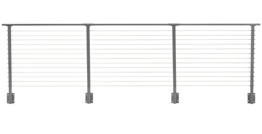 16 ft. Deck Cable Railing, 42 in. Face Mount in Grey