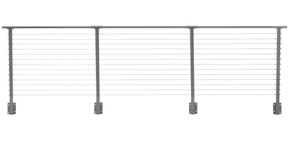 18 ft. Deck Cable Railing, 42 in. Face Mount, Grey