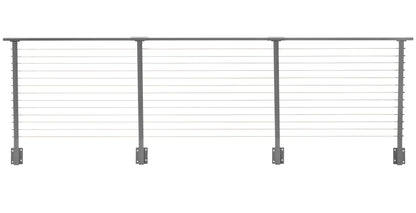 18 ft. Deck Cable Railing, 42 in. Face Mount, Grey , Stainless